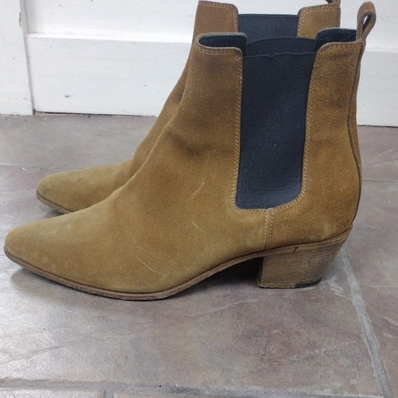 Saint Laurent Shoes - Saint Laurent Tan Suede Chelsea Boots